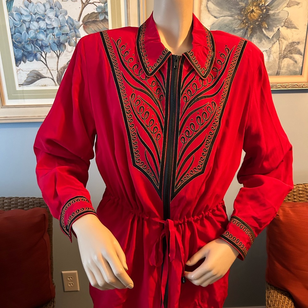 Bob Mackie Red Silk Wearable Art